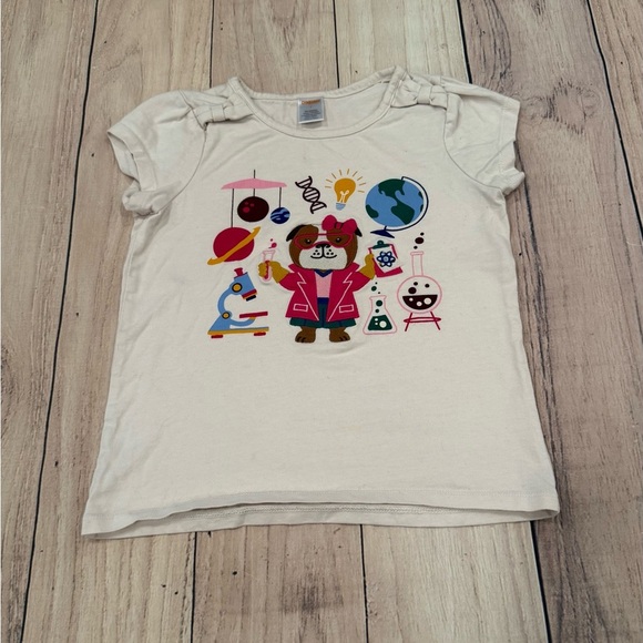 GYMBOREE girls Science Themed Cream T-Shirt/size 7 - Picture 5 of 6
